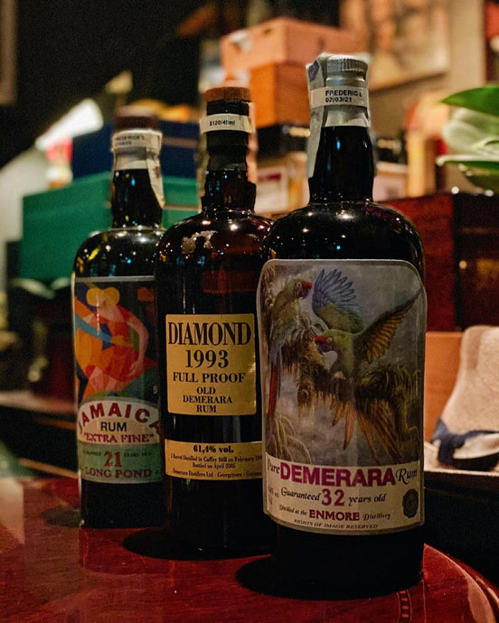 Flight of Rums - Diamond 1993, 21 Year Old Long Pond, 32 Year Old Enmore Demerara