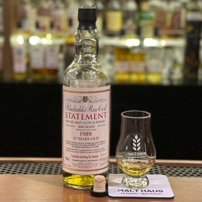 Macallan 1989, 27 Years Old, Blackadder Raw Cask Statement, 49.1% ABV