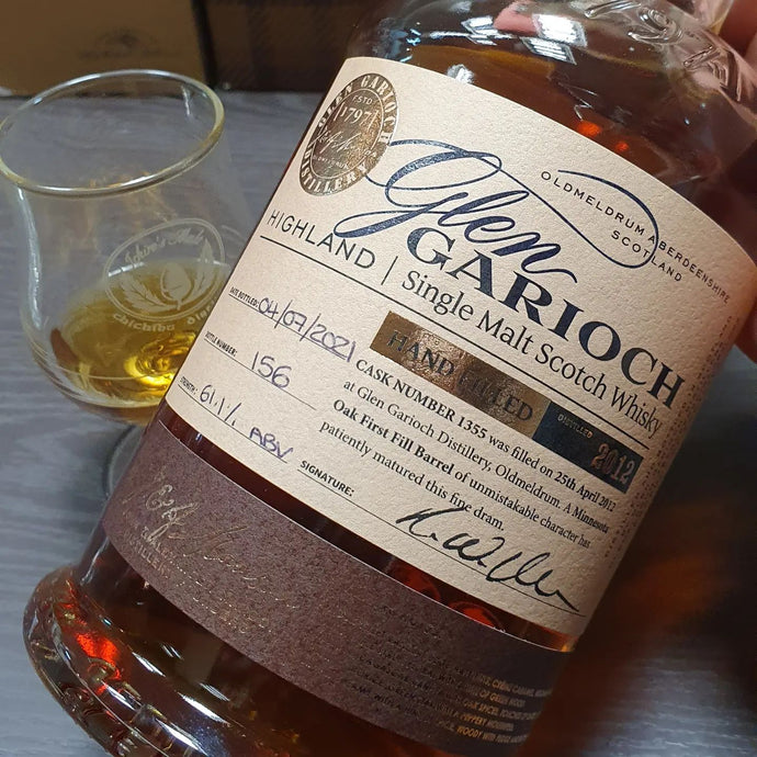 Glen Garioch 9 Year Old, 2012-2021, Hand-filled, Minnesota oak first fill barrel no. 1355, Bottle no. 156, 61.1% abv.