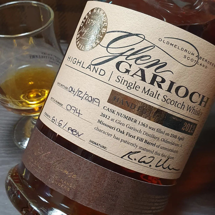 Glen Garioch 7 Year Old, 2012-2019, Hand-filled, Missouri oak first fill barrel no. 1363, Bottle no. 74, 61.6% abv.