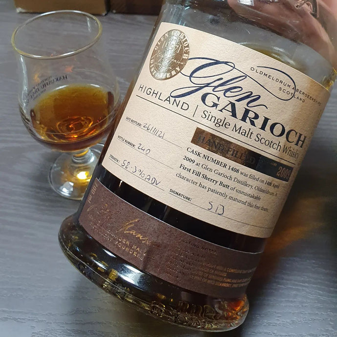 Glen Garioch 12 Year Old, 2009-2021, Hand-filled, First fill Sherry butt no. 1408, Bottle no. 240, 58.3% abv.