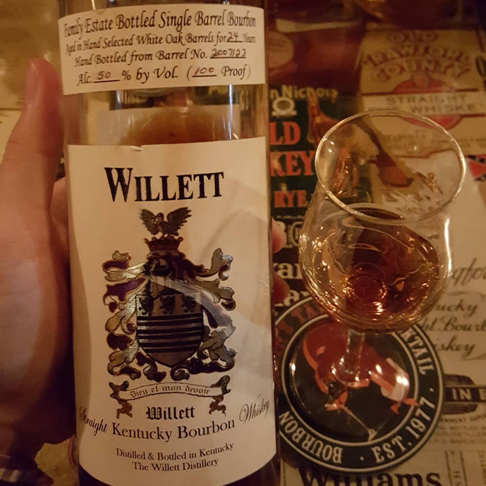 Willett 24 year bourbon, Barrel 2007/23, Warehouse C, Rick N-11, 98/120, 50% abv.