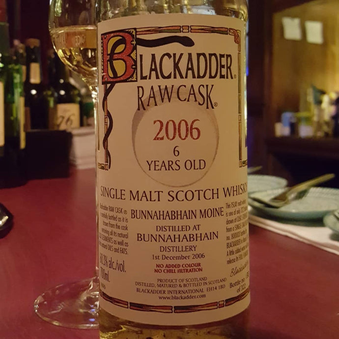 Bunnahabhain 6, Bunnahabhain Moine, 2006-2013, Blackadder Raw Cask, Single Oak Hogshead no. 800003, 133/322, 60.3% abv.