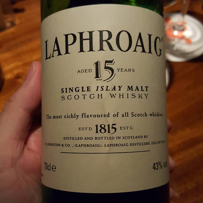 Laphroaig 15, old bottle, 43% abv.