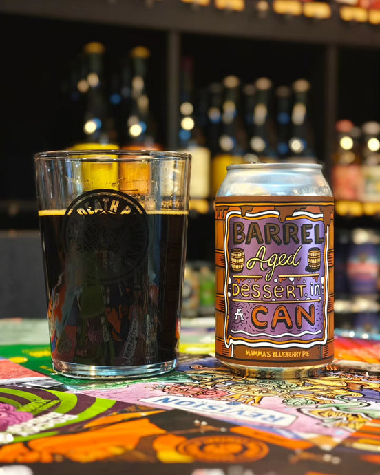 Barrel Aged Dessert In A Can : Mamma's Blueberry Pie, Pastry Stout, Amundsen Brewery