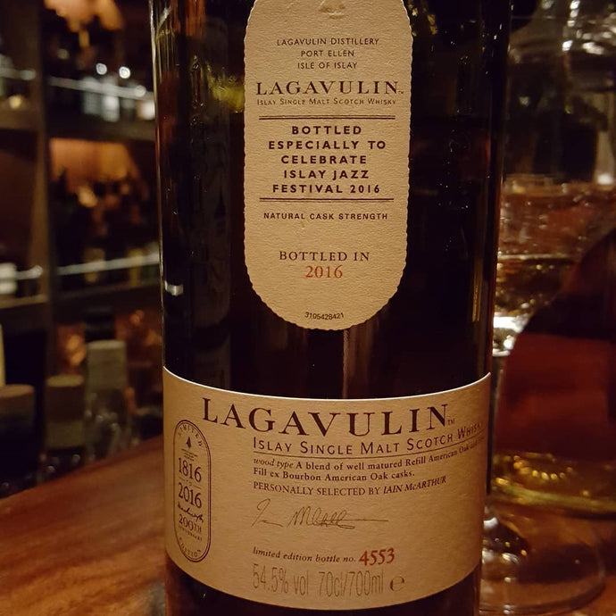 Lagavulin, Bottled Especially to Celebrate Islay Jazz Festival 2016, 4553/6000, 54.5% abv.