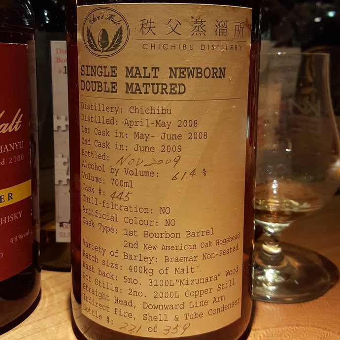 Chichibu 2008-2009, Single Malt Newborn Double Matured, Cask No. 445, 221/359, 61.4% abv.