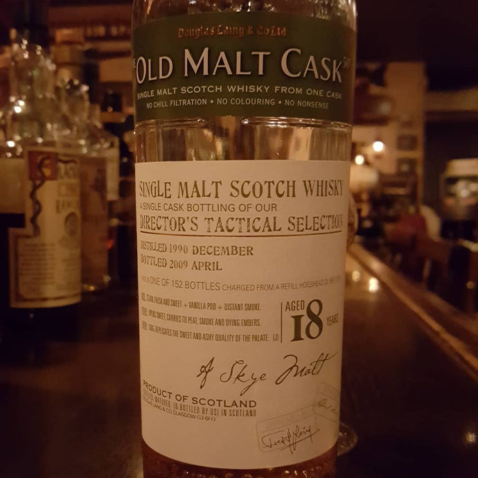 Talisker 18, 1990-2009, The Old Malt Cask, Director's Tactical Selection, Refill Hogshead DL Ref. 5128, 152 bottles, 50% abv.