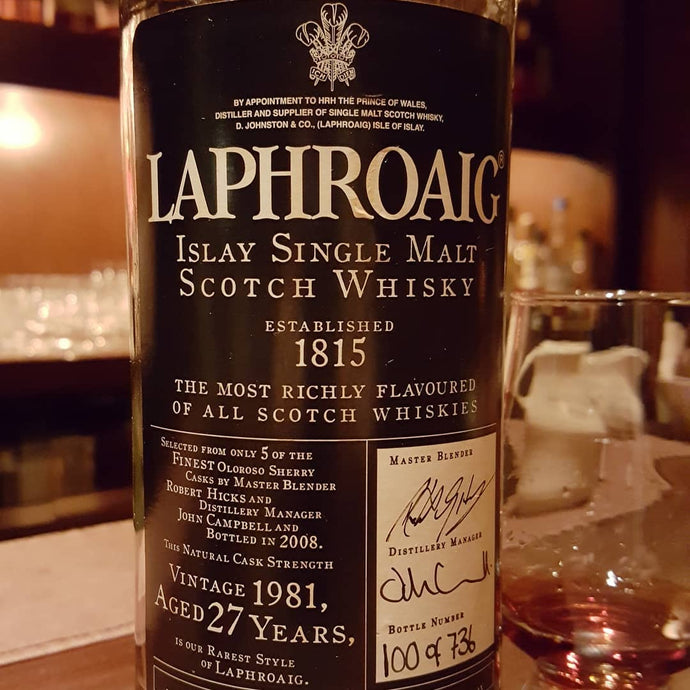 Laphroaig 1981, 27 years, 100/736, 56.6% abv.