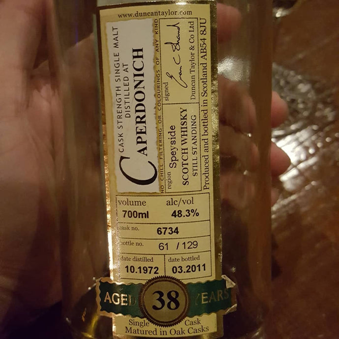 Caperdonich 38, 1972-2011, Duncan Taylor, Cask no. 6734, 61/129, 48.3% abv.