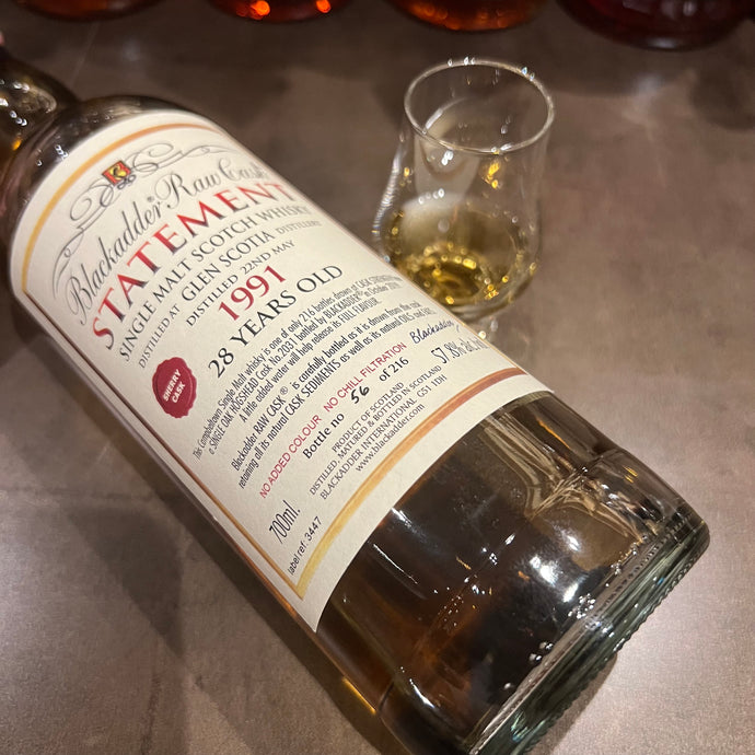 1991 Glen Scotia 28 Years Old Single Malt, Blackadder Statement Edition – Sherry Cask, 57.8% ABV