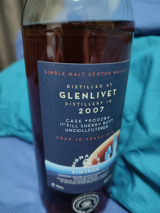 Glenlivet 2007, 15 Year Old, Signatory Vintage (SV) Single Cask bottled for Whisky Live Singapore 2022