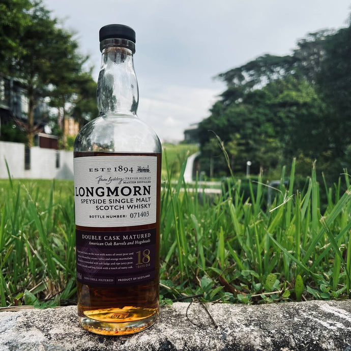 Longmorn 18 Years Old, Double Cask Matured, American Oak Barrels and Hogsheads, 48.0% Abv