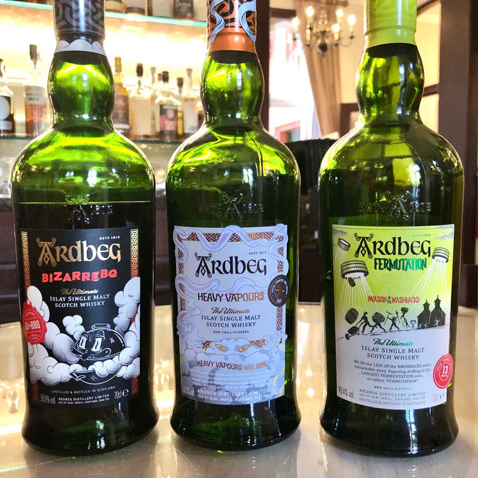 A Trio Of Ardbeg Committee Releases: Ardbeg Heavy Vapours (50.2% ABV), Ardbeg Fermutation (49.4% ABV) & Ardbeg BizarreBQ (50.9% ABV)