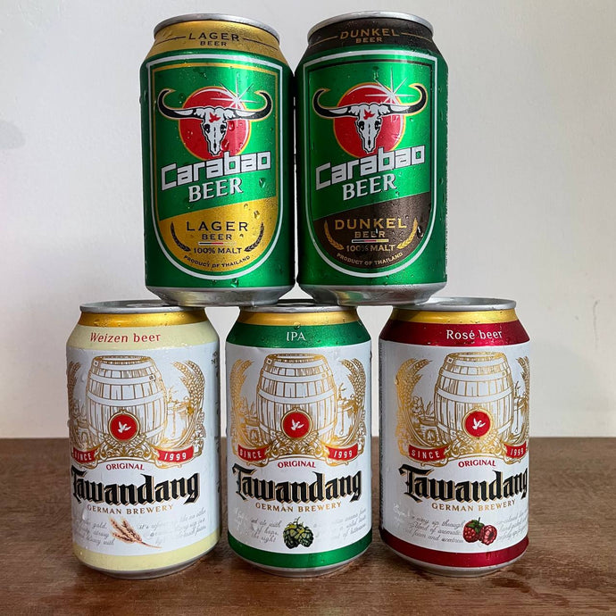 Taste Testing Every Carabao & Tawandang Beer: Carabao Lager & Carabao Dunkel; Tawandang IPA, Tawandang Weizen & Tawandang Rose