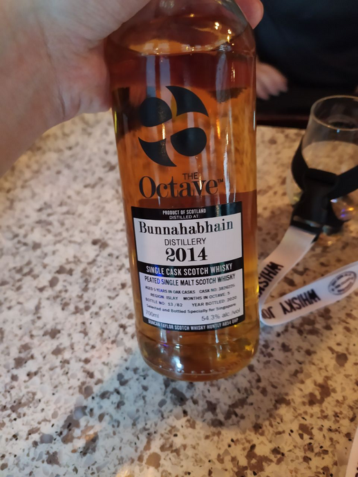 Bunnahabhain 2014, 5 Year Old, Duncan Taylor Octave (Singapore Exclusive), 54.3% ABV